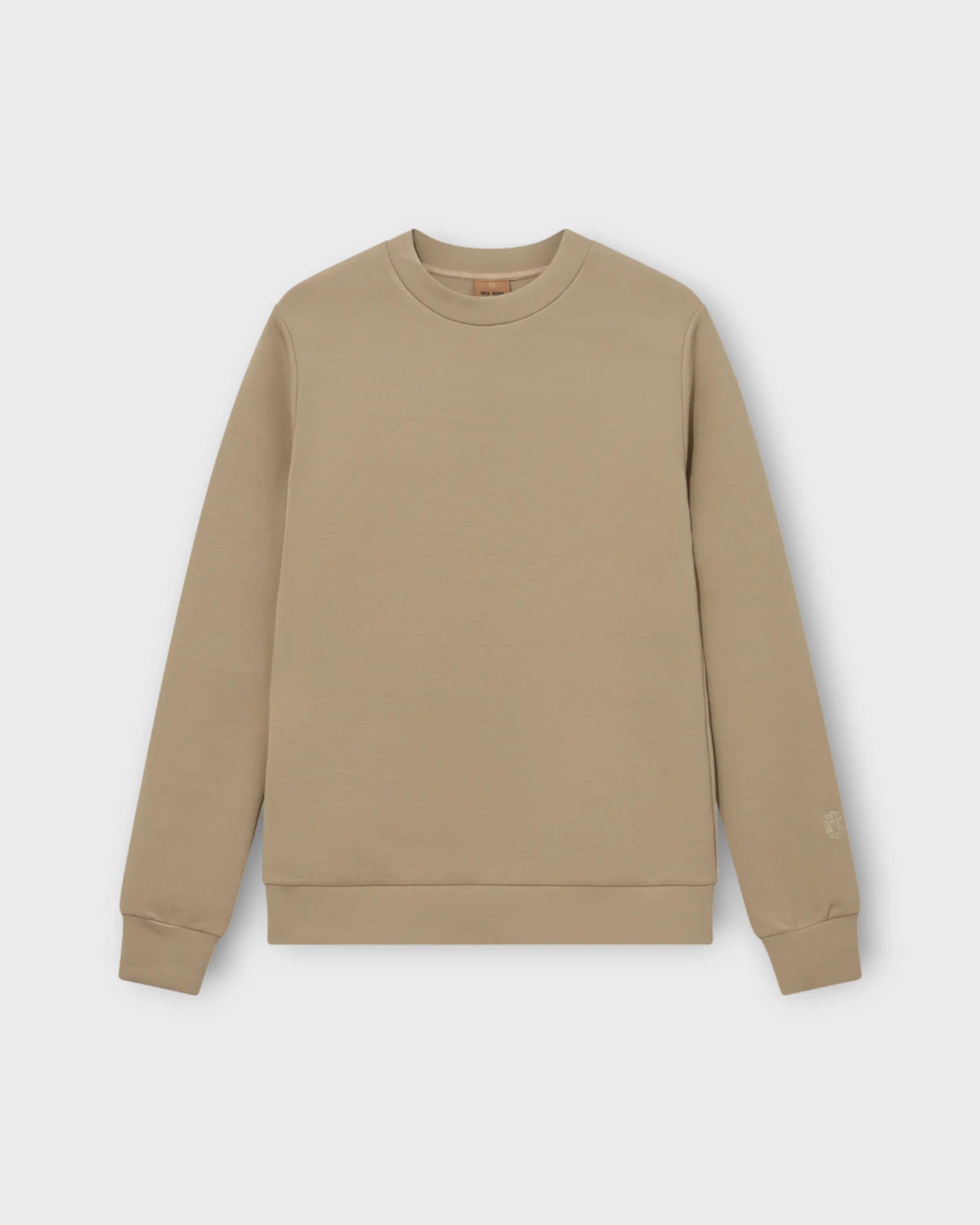 Abel Crew Neck Sweat Light Sand - Sandfarvet Mos Mosh Gallery Sweatshirt til Mænd. Her set forfra.