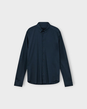 Marco Crunch Jersey Shirt Navy - Mørkeblå Mos Mosh Gallery Skjorte til Herre. Her set forfra.