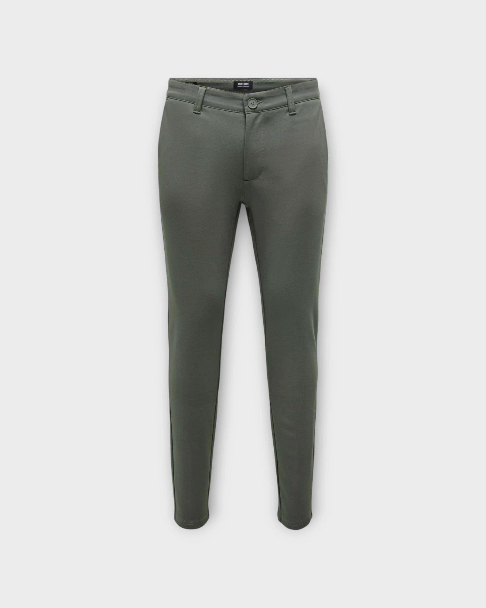 Mark Slim Pants Castor Gray - Grønne Only and Sons Stretch Pants til Mænd. Her set forfra.