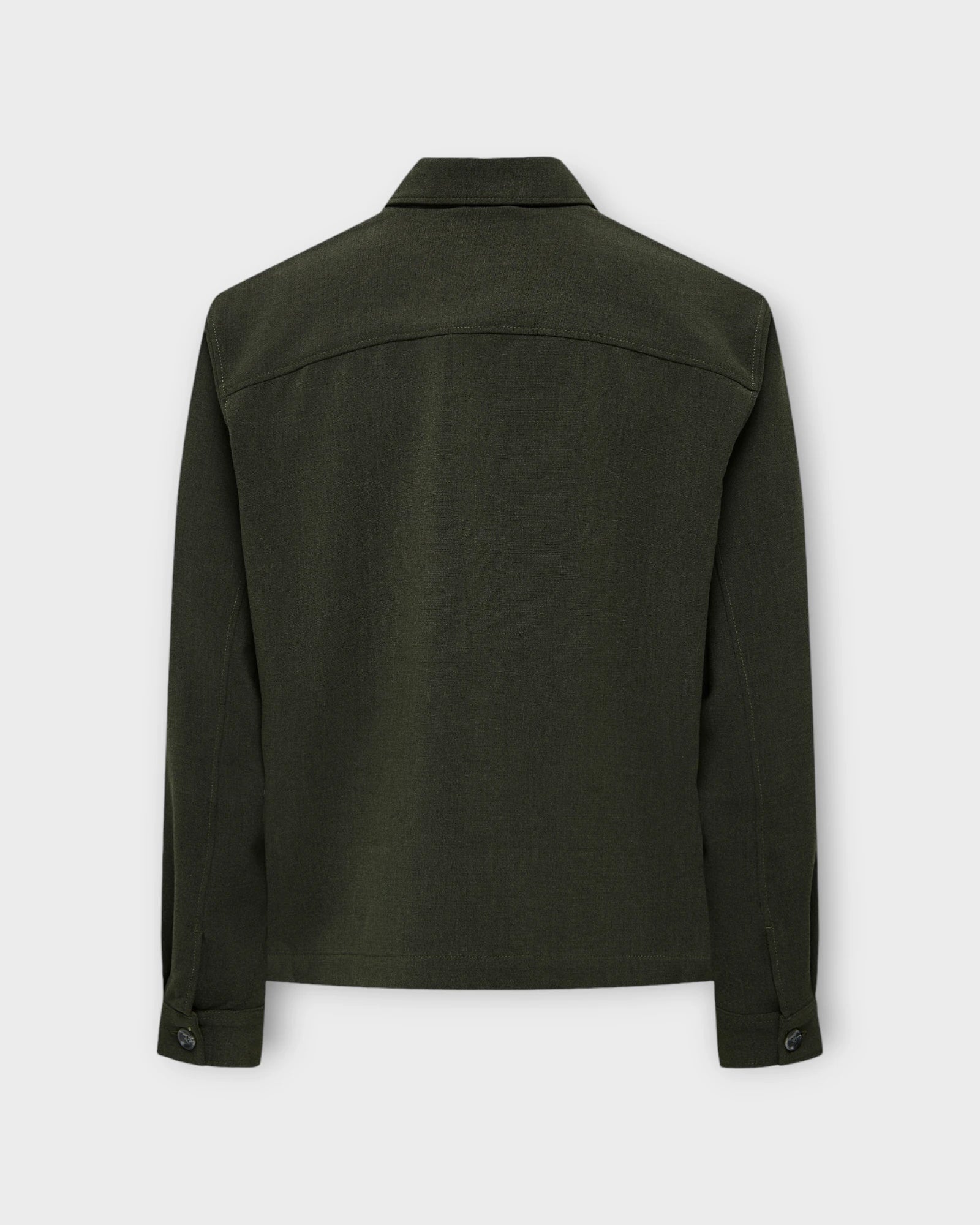 Marlon Comfort Stretch Overshirt Olive Night Melange - Grøn Only and Sons Overshirt. Her set bagfra.