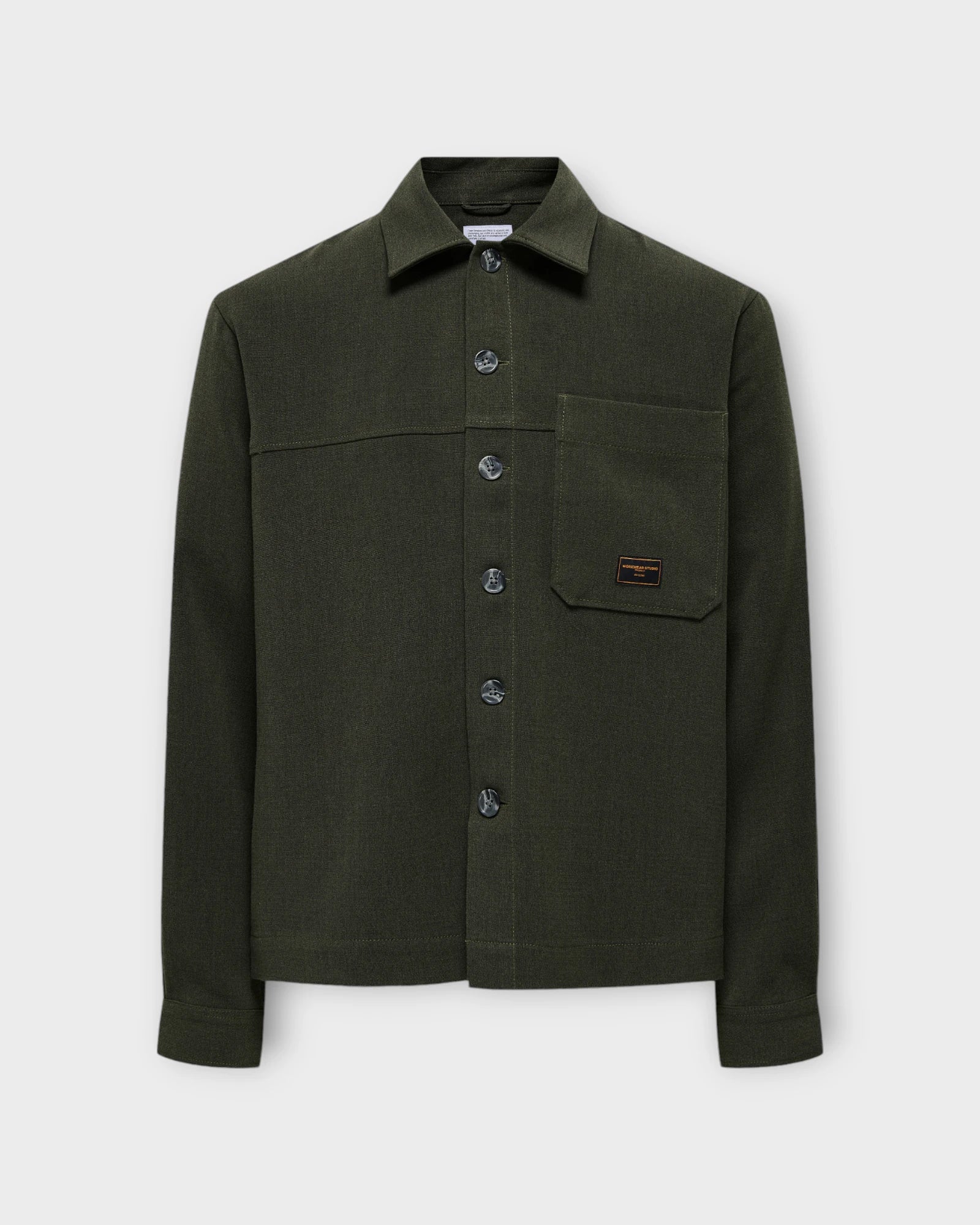 Marlon Comfort Stretch Overshirt Olive Night Melange - Grøn Only and Sons Overshirt. Her set forfra.