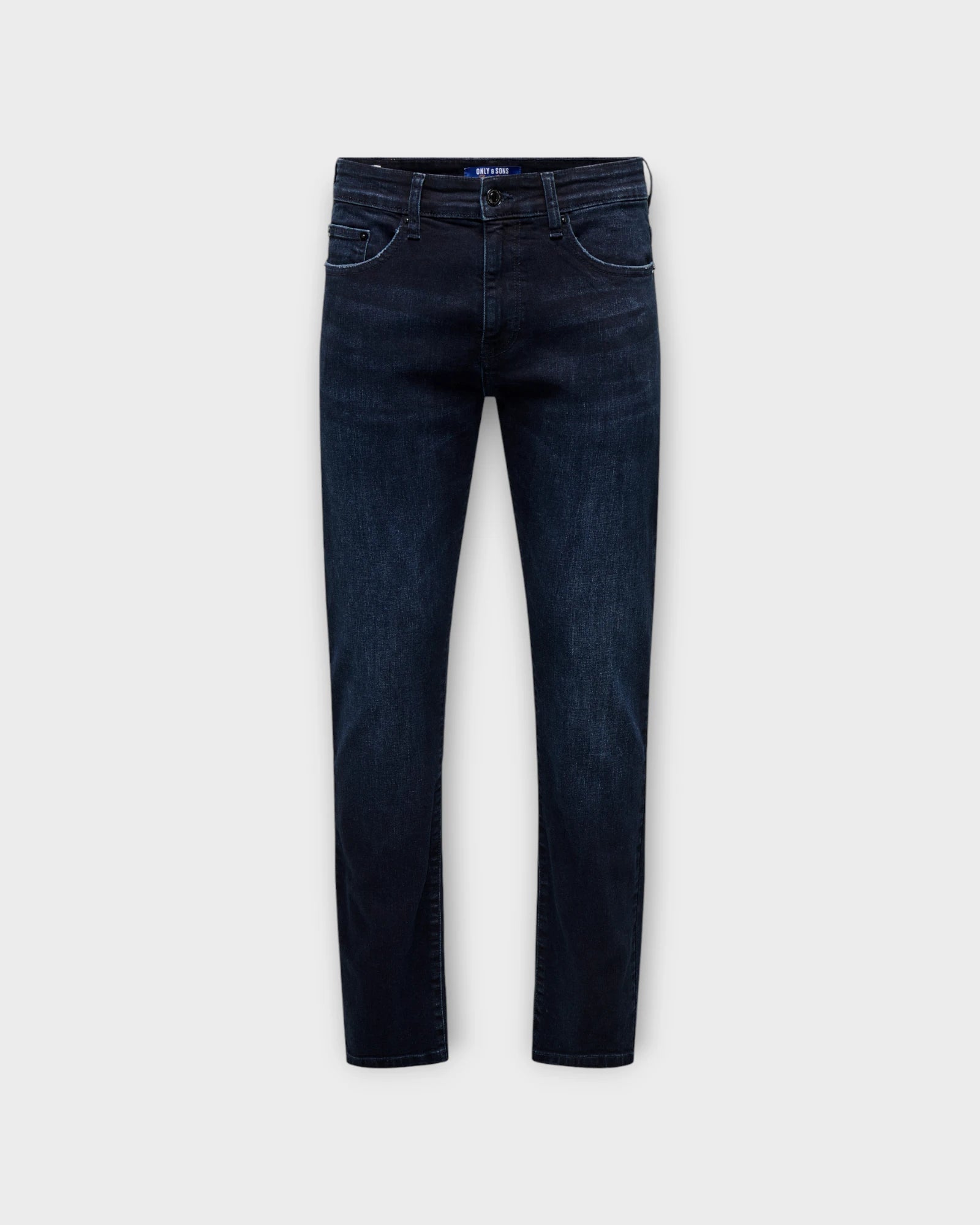 Weft Regular 2652 Blue Black Denim - Regular Fit Only and Sons Jeans til Mænd. Her set forfra.