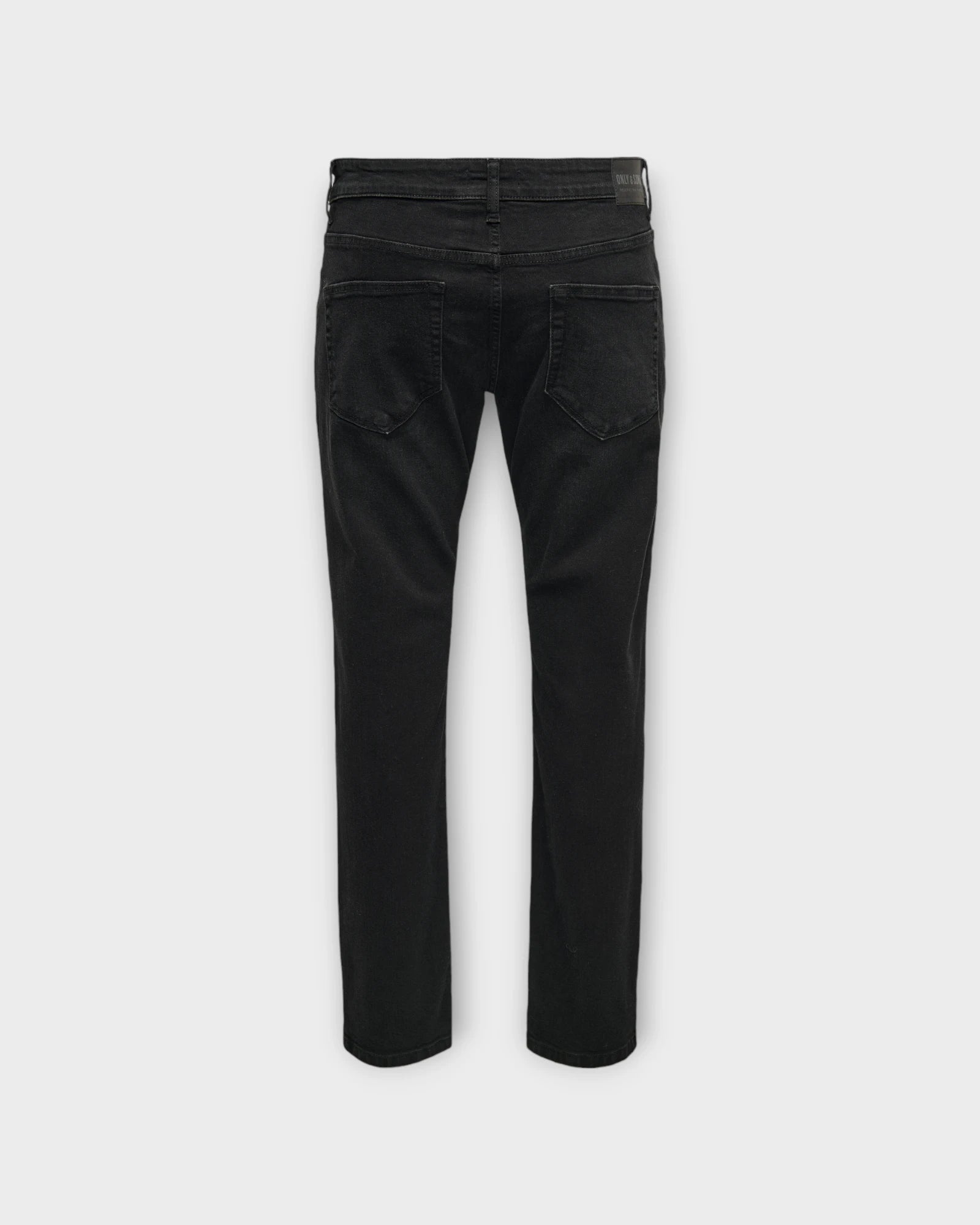 Weft Regular 8638 MAT DNM Black Denim - Sorte Only and Sons Jeans TIl Mænd. Her set bagfra.