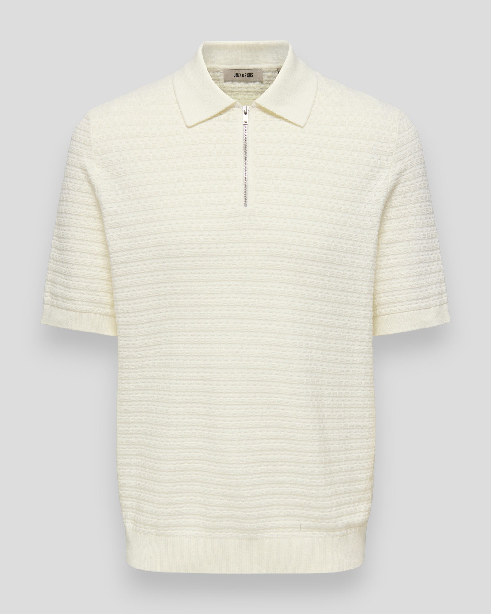 Menu Regular SS Structure Polo Knit - Egret