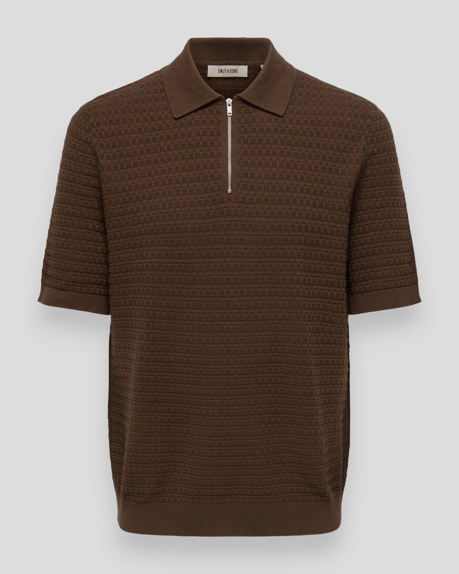Menu Regular SS Structure Polo Knit - Potting Soil