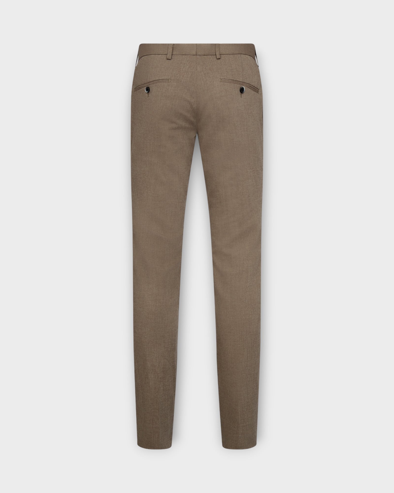 Pollino Classic Fit Suit Pants Brown, brune hørbukser til mænd fra Bruun og Stengade. Her set bagfra.