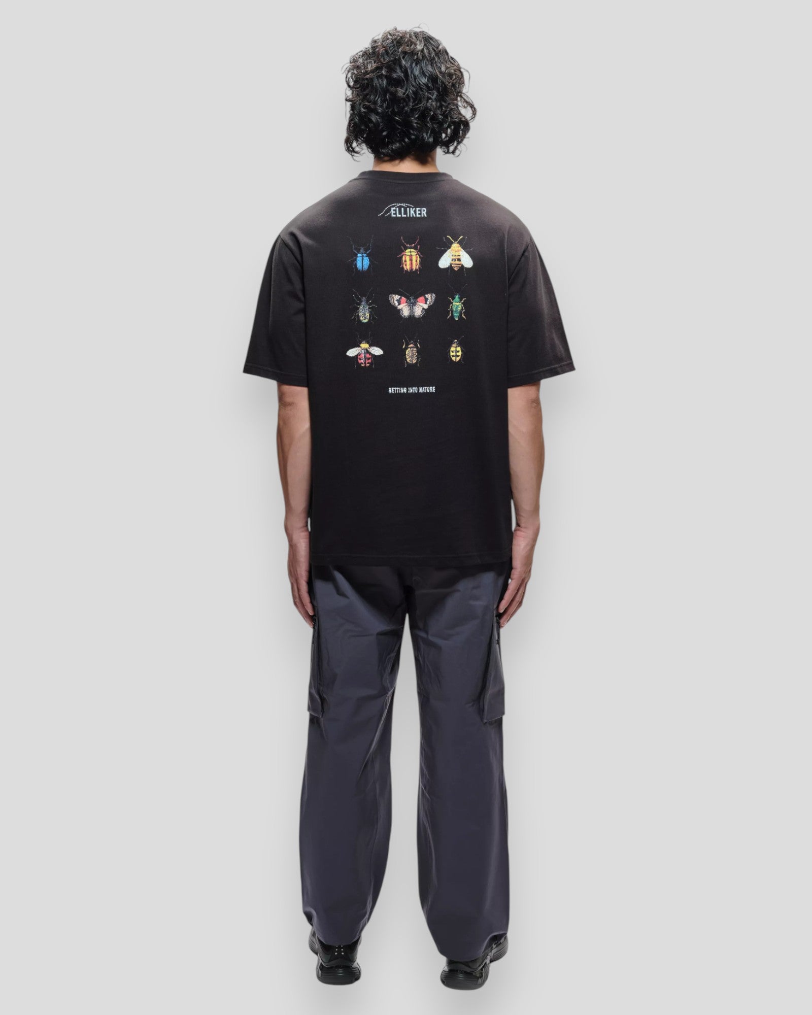 Rill Bug Print Short Sleeve T-Shirt - Black