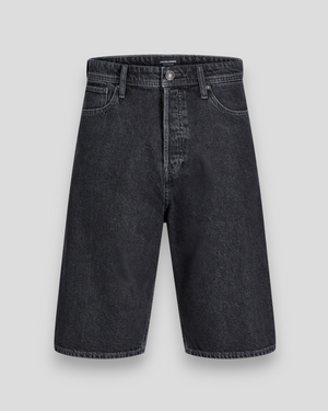 Sort denim shorts fra Jack & Jones Ron Original Shorts SQ 730, vises med fokus på pasform og tekstur.