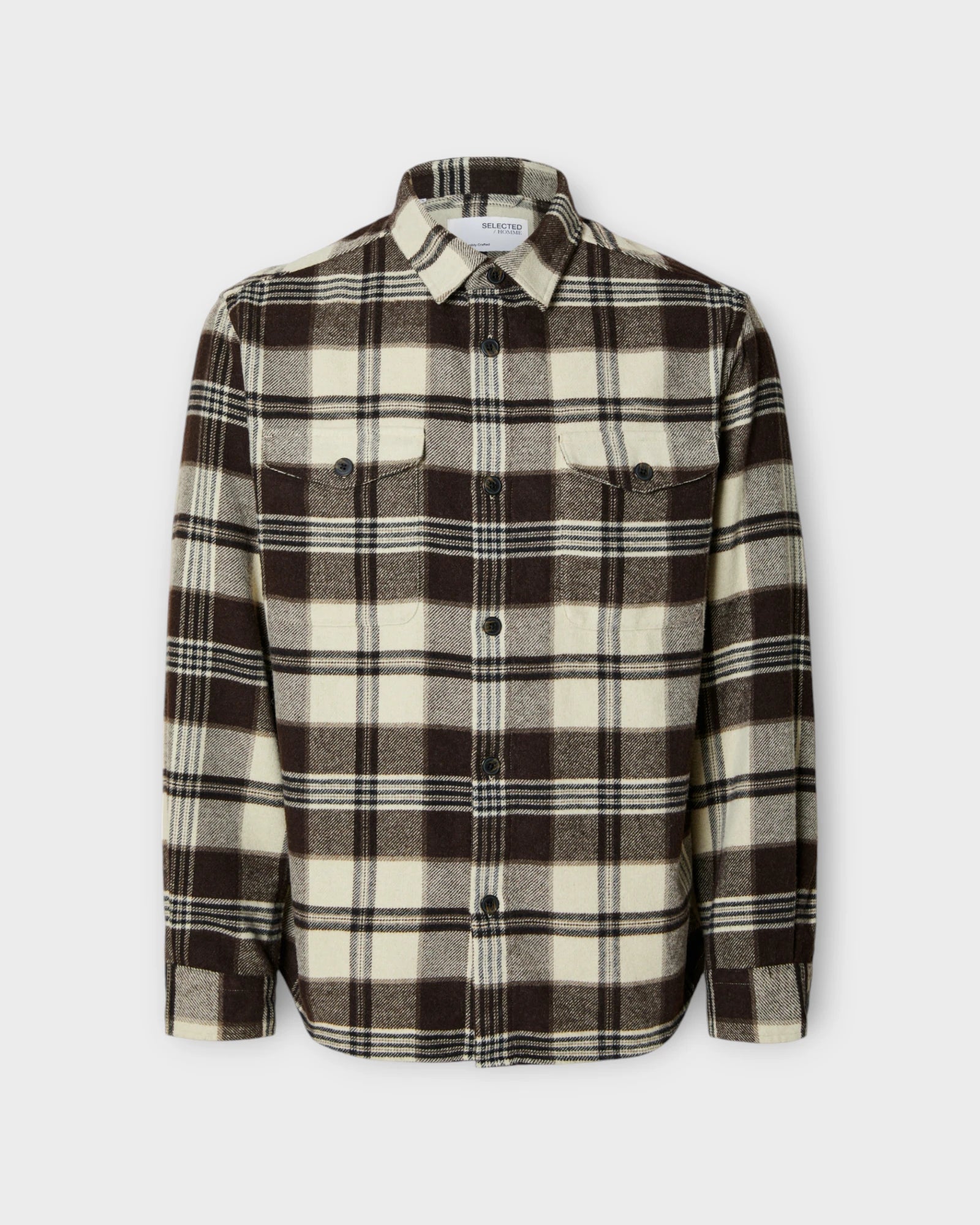 Mason-Pablo Check Overshirt Pure Cashmere/Checks - Ternet Selected Herre Overshirt. Her set forfra.