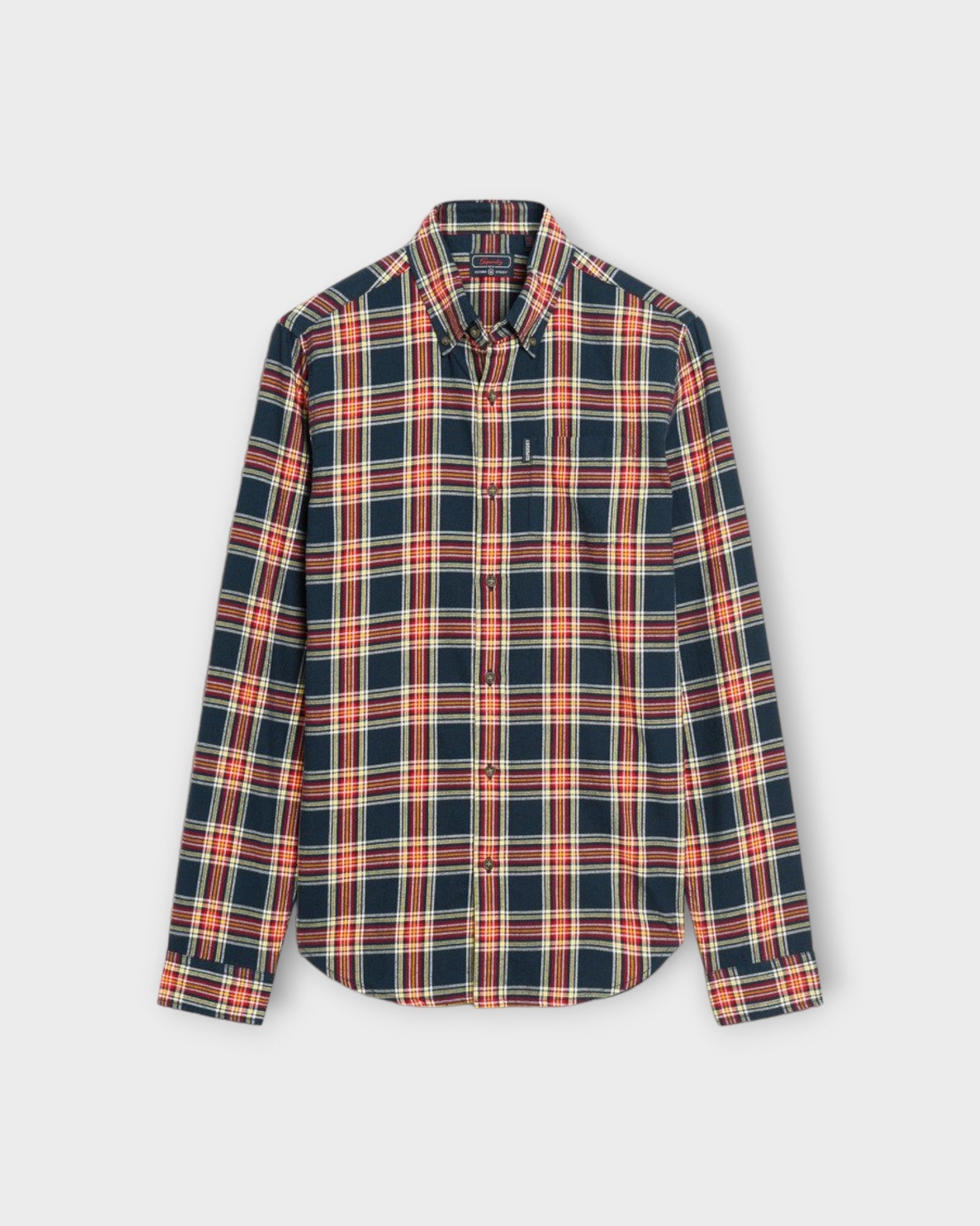 Superdry Vintage Check Shirt Navy Check. Ternet Overshirt til Mænd.