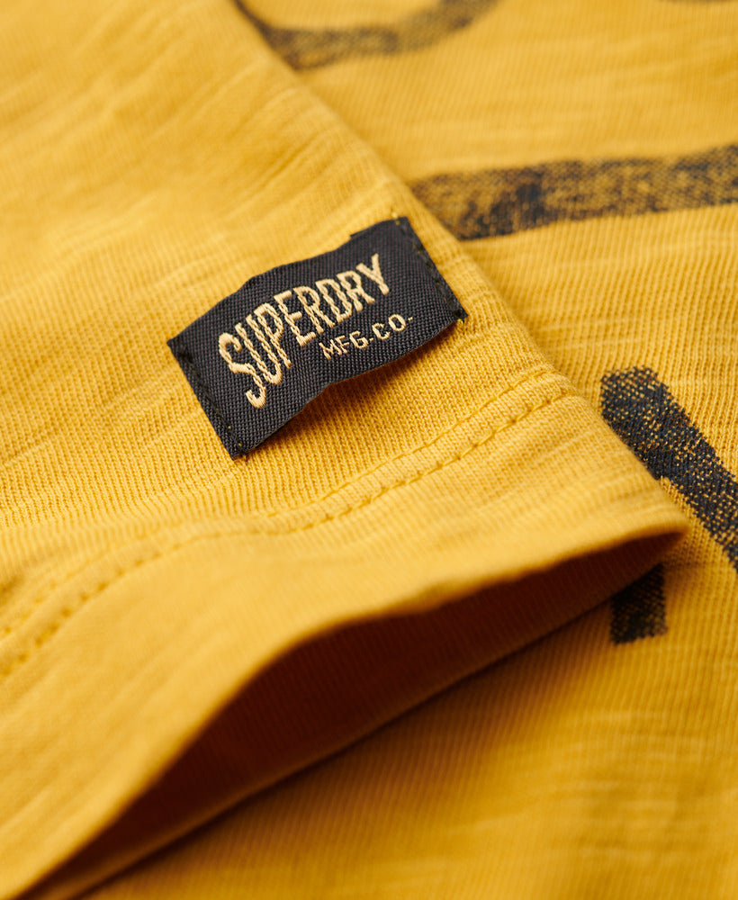 Copper Label Script Tee - Pigment Yellow Slub