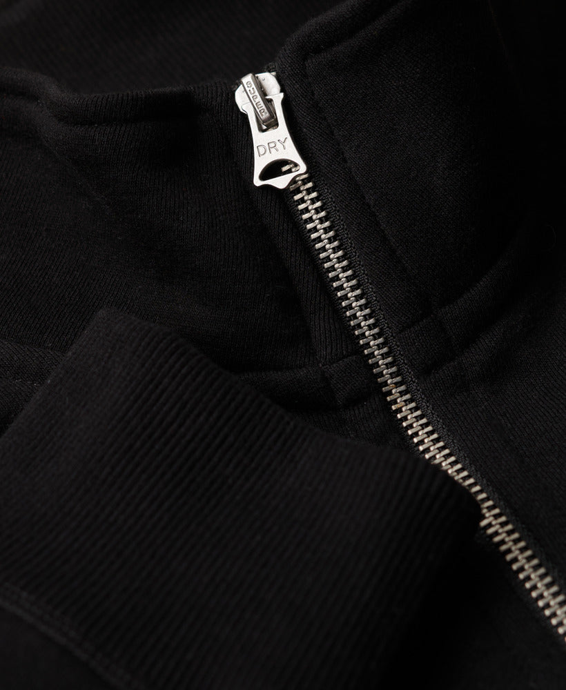 Essential Logo Zip Track Top - Black