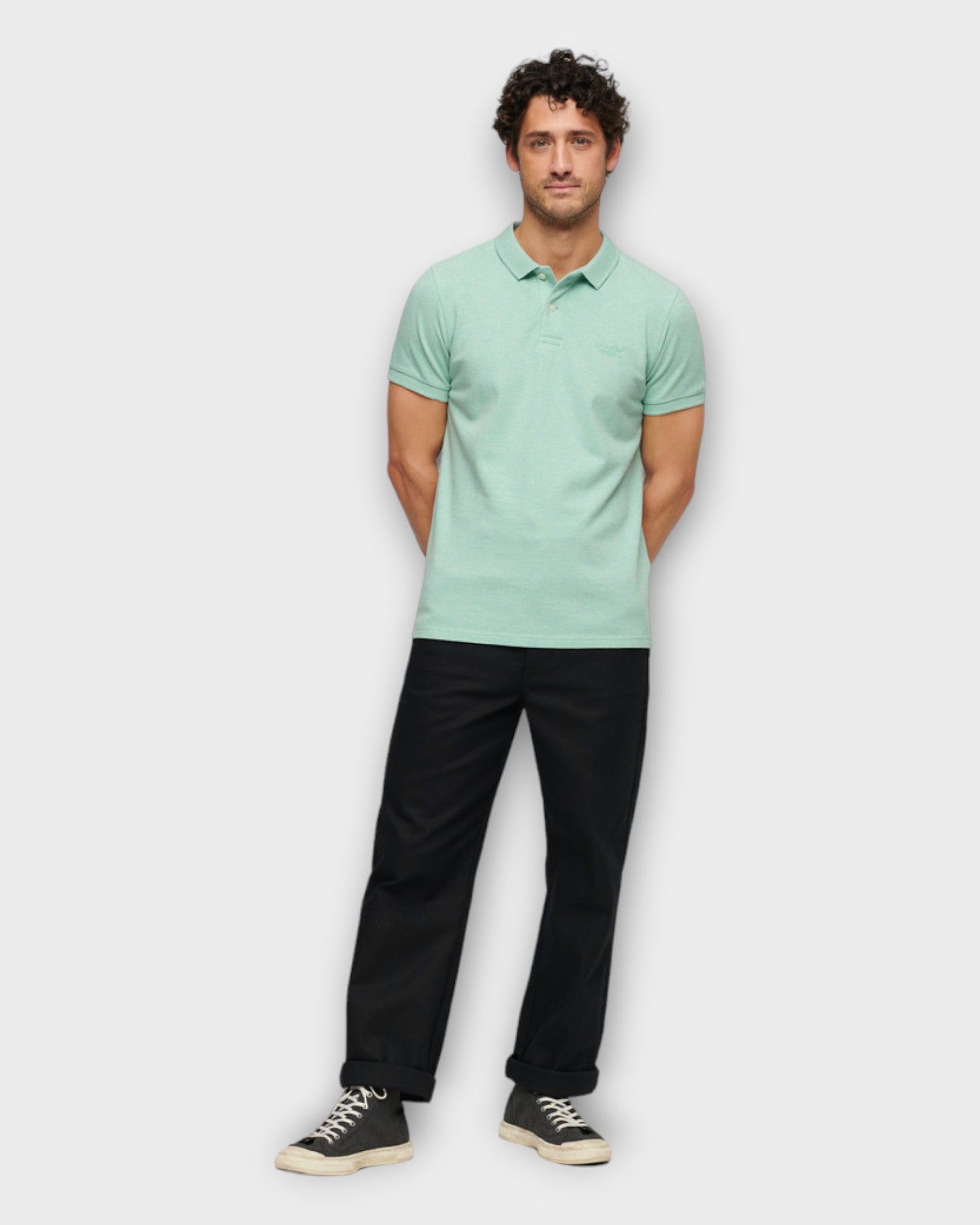 Classic Pique Polo - Light Mint Green Marl