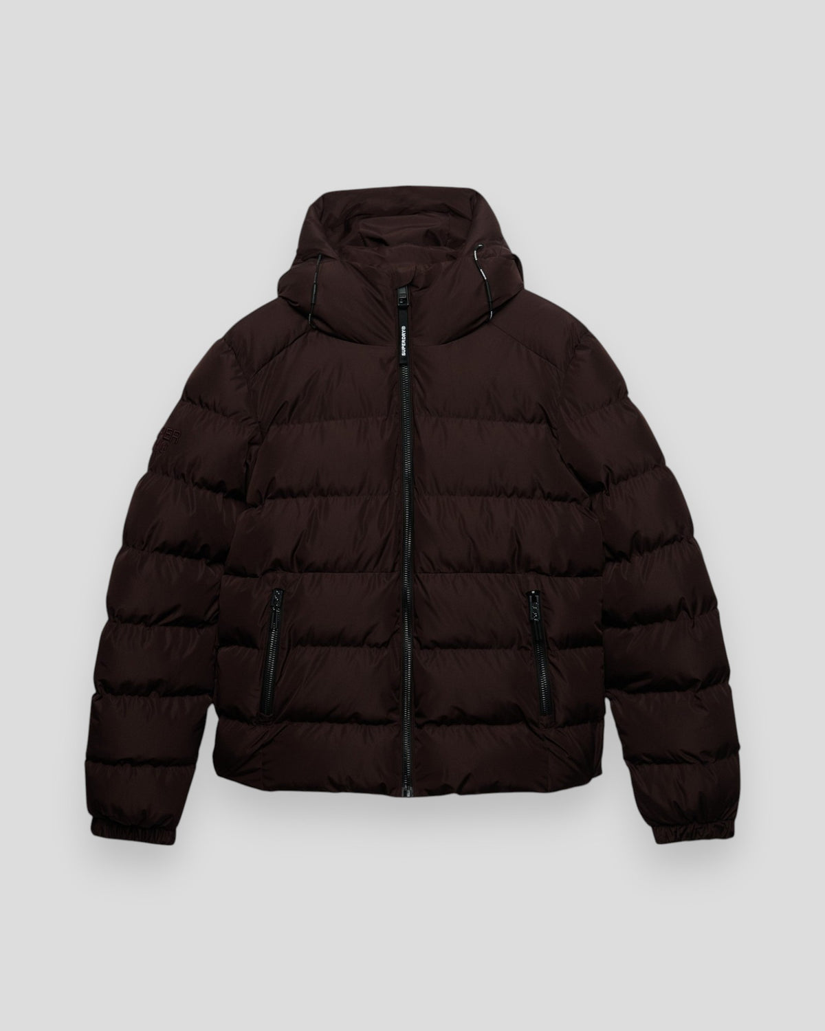 Hooded Sports Puffer Jacket - Peak Dark Plum