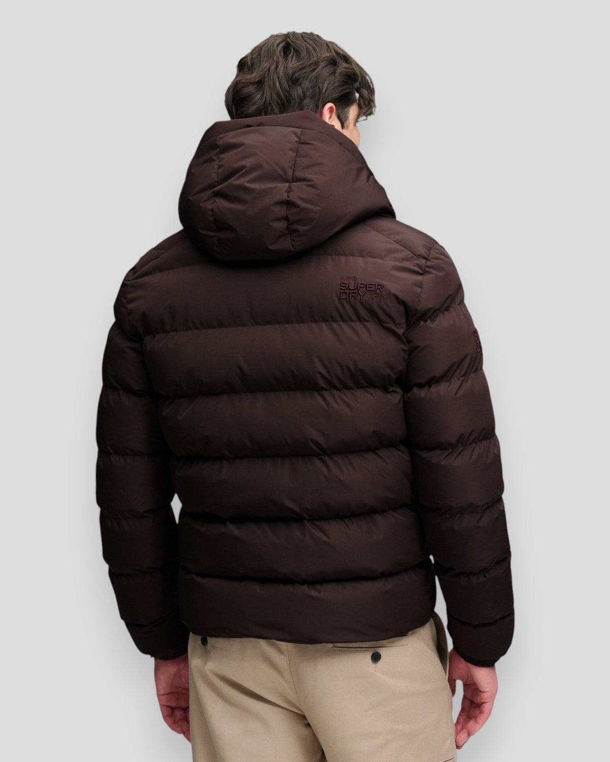 Hooded Sports Puffer Jacket - Peak Dark Plum
