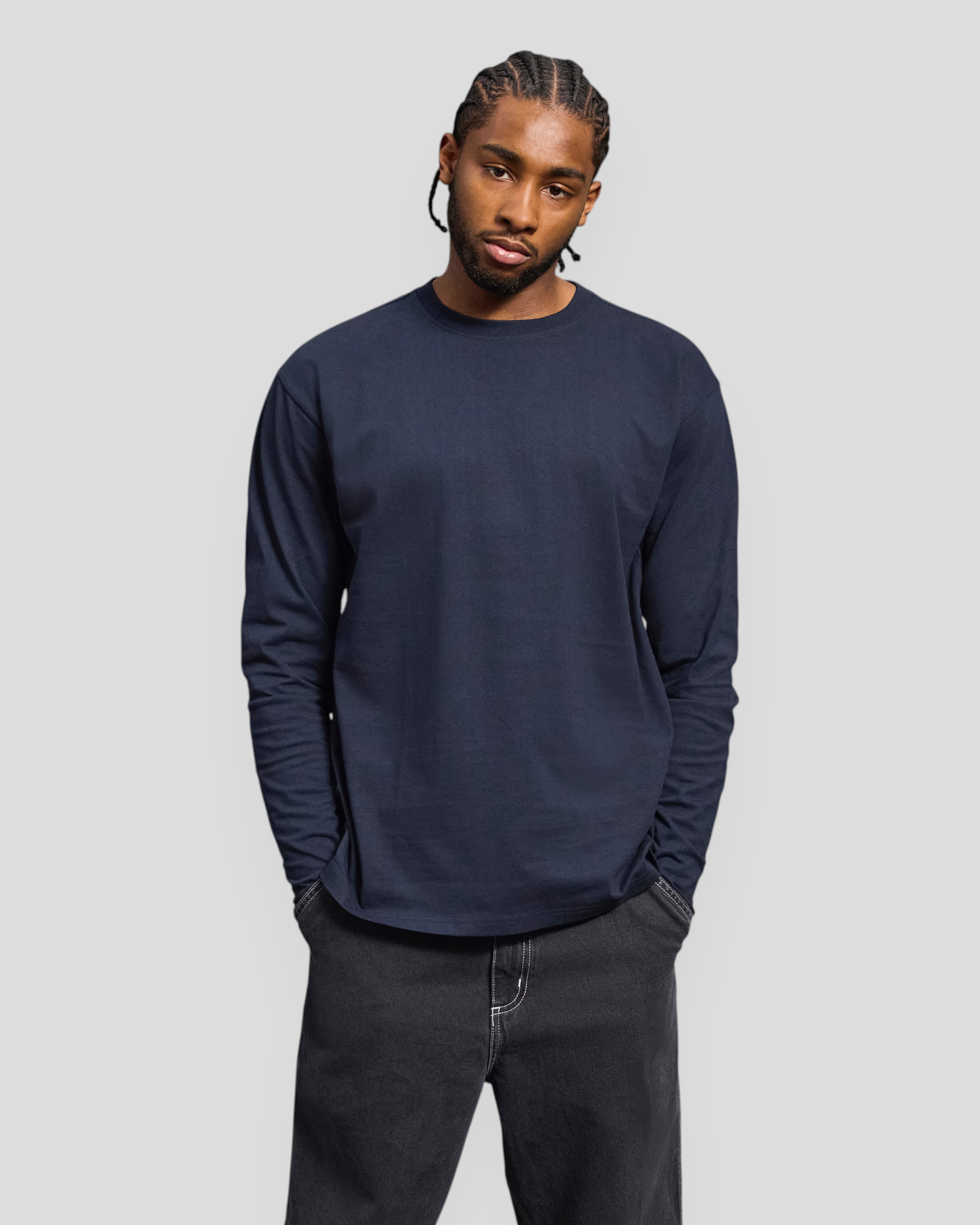 Heavy Box Fit LS Tee - Total Eclipse