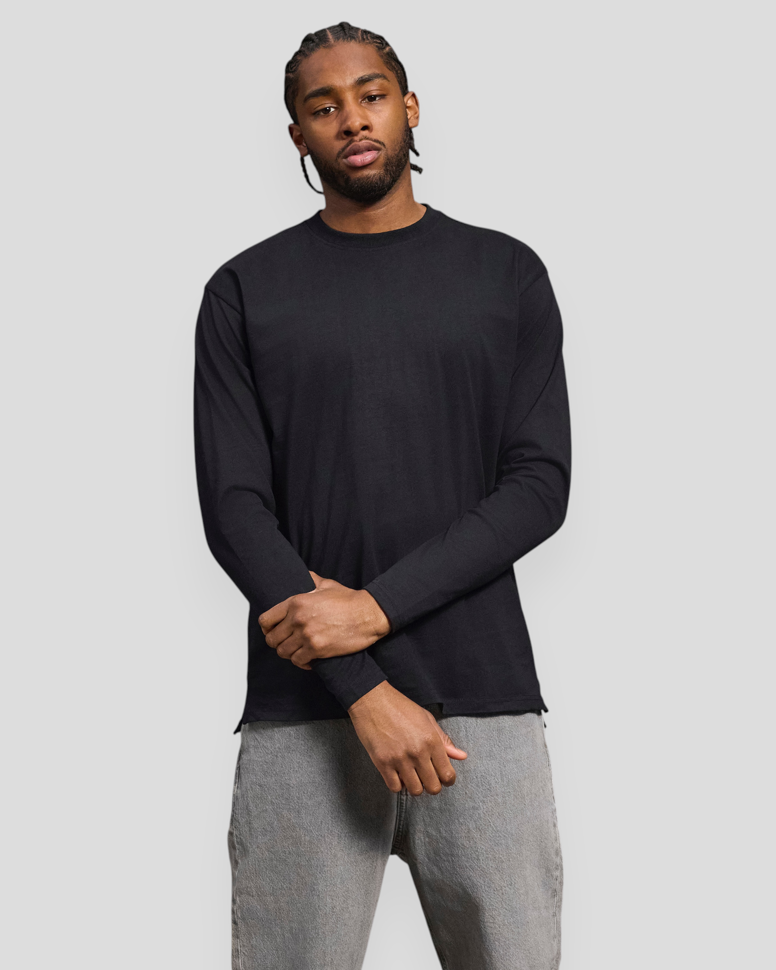 Heavy Box Fit LS Tee - Black Beauty